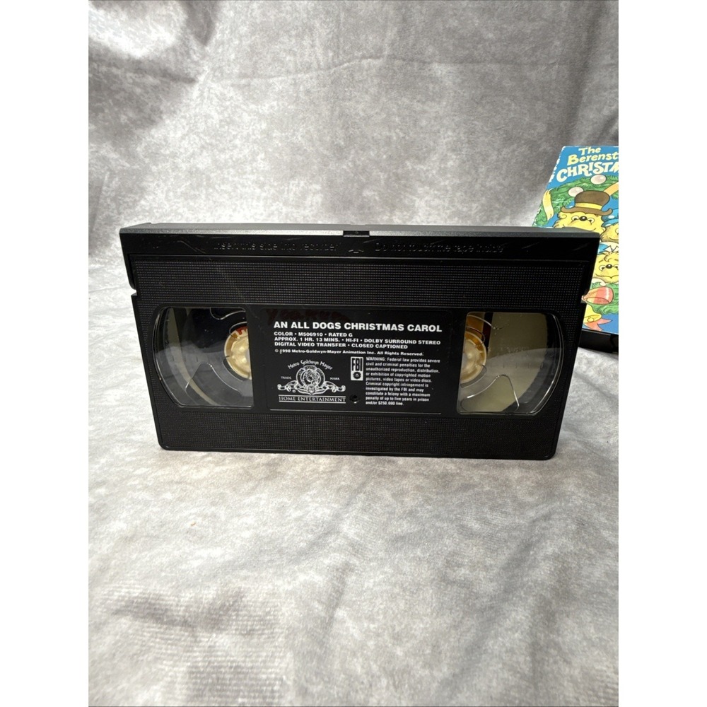 An All Dogs Christmas Carol 1998 & The Berenstain Bears Christmas Tree 1989 VHS - Picture 6 of 15
